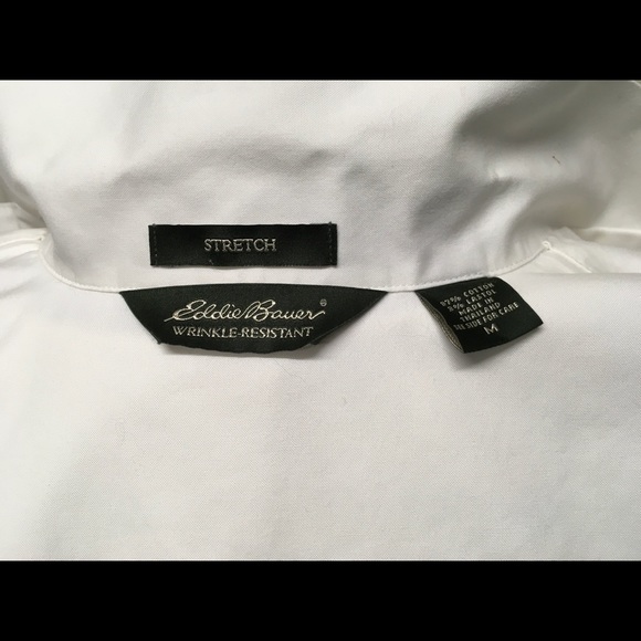 Eddie Bauer 3/4 length sleeve no iron white blouse. - Picture 4 of 4
